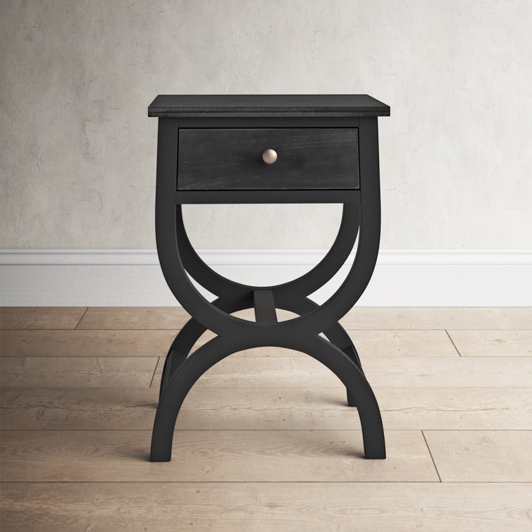 Birch Lane™ Rabun 26.8'' Tall Solid Wood Trestle End Table with Storage